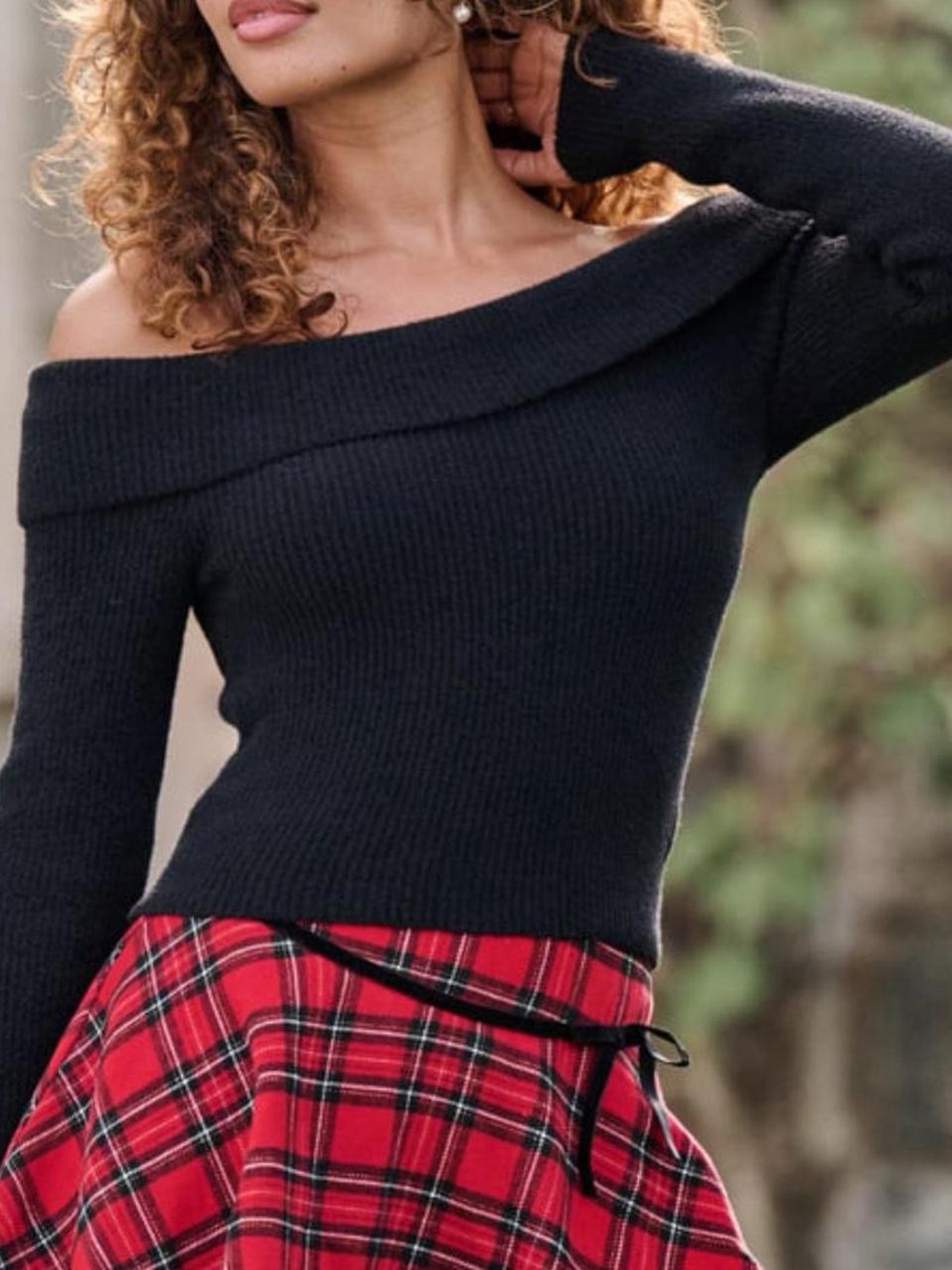 altar’d state black off the shoulder sweater